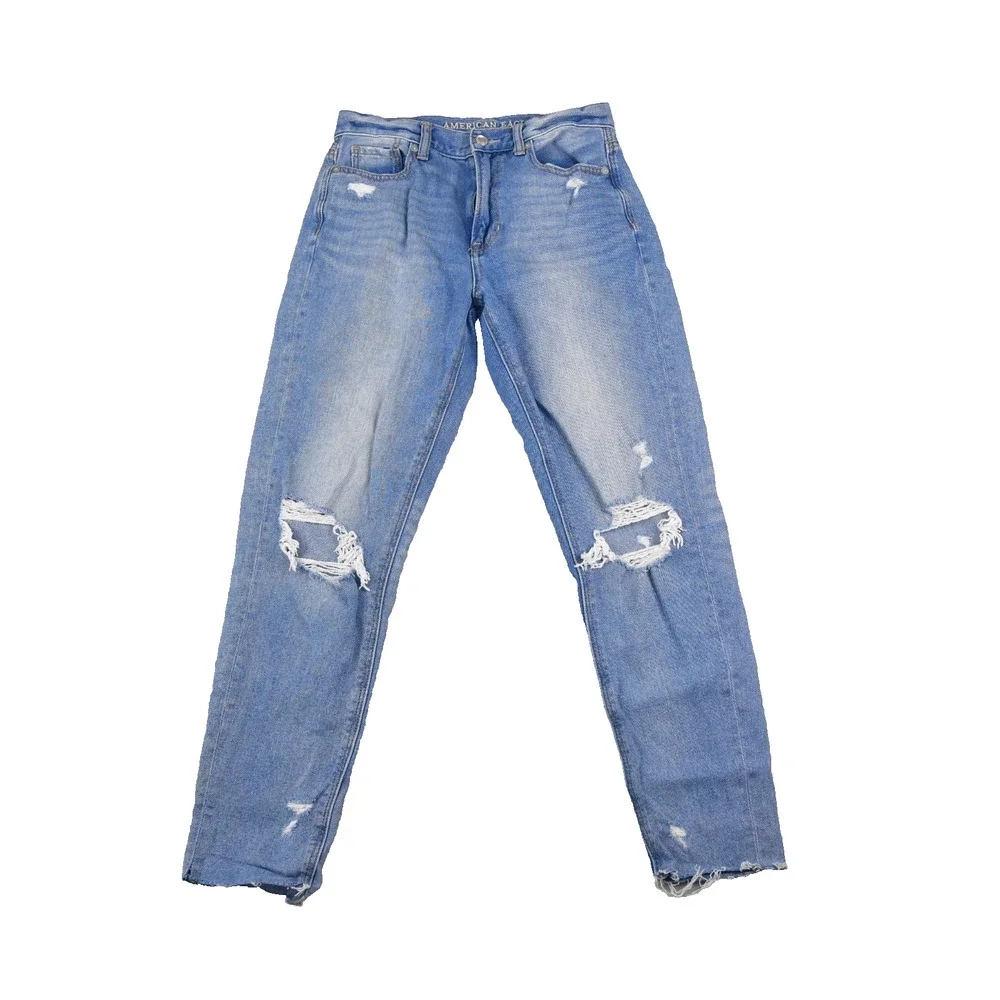 American Eagle Jeans Womens 0 (26x26) Mom Jeans Distressed Casaul Blue Denim